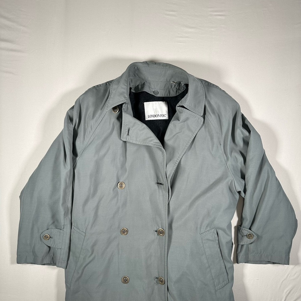 Vintage London Fog Womens Trench Coat Double Breasted Removable Liner Size 16R - Picture 2 of 16